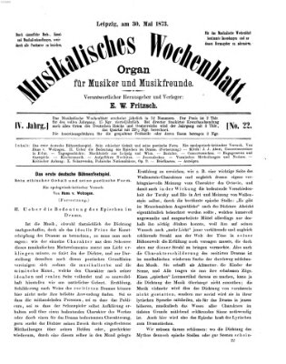 Musikalisches Wochenblatt Freitag 30. Mai 1873