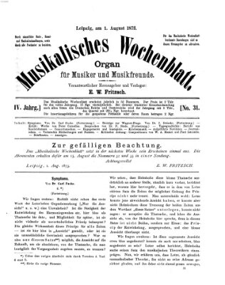 Musikalisches Wochenblatt Freitag 1. August 1873