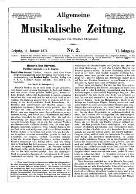 Allgemeine musikalische Zeitung Mittwoch 11. Januar 1871