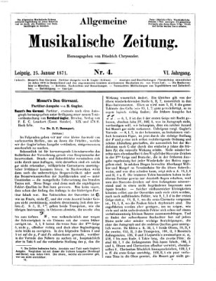 Allgemeine musikalische Zeitung Mittwoch 25. Januar 1871