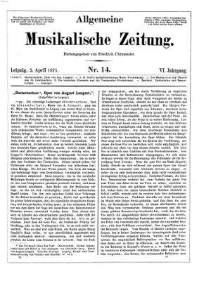 Allgemeine musikalische Zeitung Mittwoch 5. April 1871