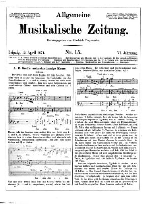 Allgemeine musikalische Zeitung Mittwoch 12. April 1871