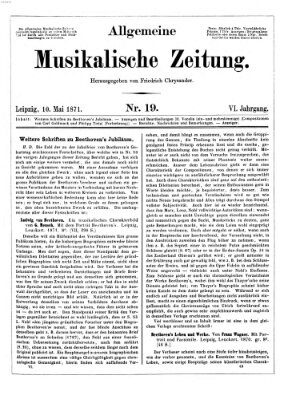 Allgemeine musikalische Zeitung Mittwoch 10. Mai 1871