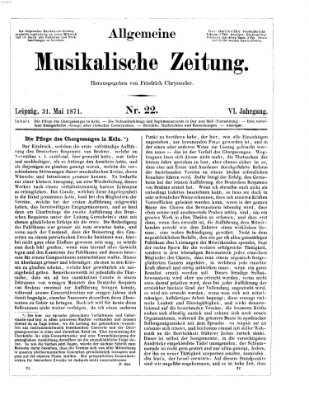 Allgemeine musikalische Zeitung Mittwoch 31. Mai 1871