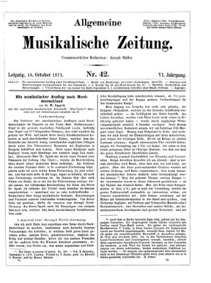 Allgemeine musikalische Zeitung Mittwoch 18. Oktober 1871