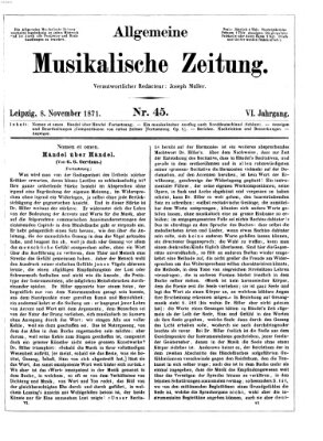 Allgemeine musikalische Zeitung Mittwoch 8. November 1871