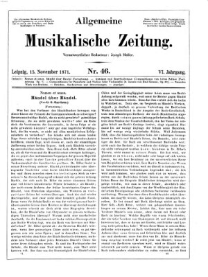 Allgemeine musikalische Zeitung Mittwoch 15. November 1871