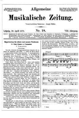 Allgemeine musikalische Zeitung Mittwoch 30. April 1873