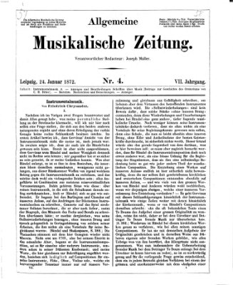 Allgemeine musikalische Zeitung Mittwoch 24. Januar 1872