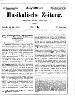 Allgemeine musikalische Zeitung Mittwoch 13. März 1872