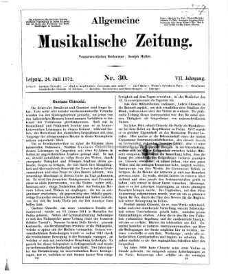 Allgemeine musikalische Zeitung Mittwoch 24. Juli 1872