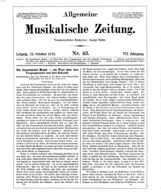 Allgemeine musikalische Zeitung Mittwoch 23. Oktober 1872