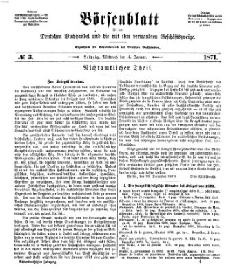 Börsenblatt für den deutschen Buchhandel Mittwoch 4. Januar 1871