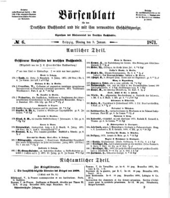 Börsenblatt für den deutschen Buchhandel Montag 9. Januar 1871