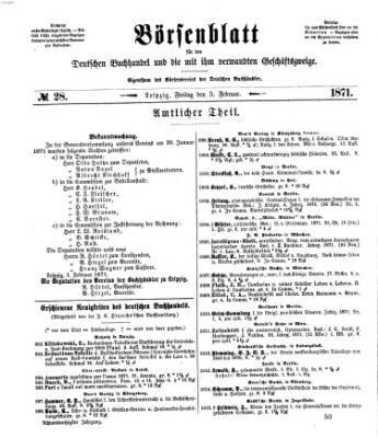 Börsenblatt für den deutschen Buchhandel Freitag 3. Februar 1871