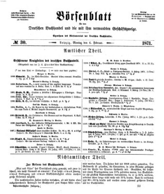 Börsenblatt für den deutschen Buchhandel Montag 6. Februar 1871