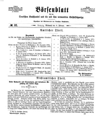 Börsenblatt für den deutschen Buchhandel Mittwoch 8. Februar 1871