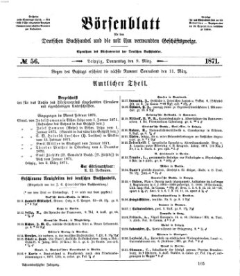 Börsenblatt für den deutschen Buchhandel Donnerstag 9. März 1871