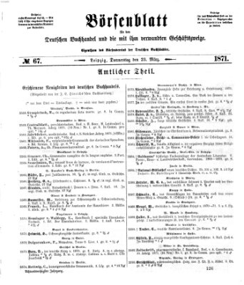 Börsenblatt für den deutschen Buchhandel Donnerstag 23. März 1871