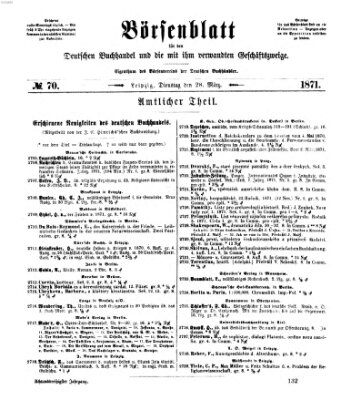 Börsenblatt für den deutschen Buchhandel Dienstag 28. März 1871