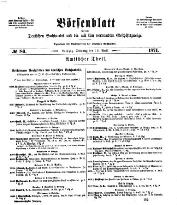 Börsenblatt für den deutschen Buchhandel Dienstag 11. April 1871