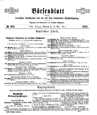 Börsenblatt für den deutschen Buchhandel Mittwoch 10. Mai 1871