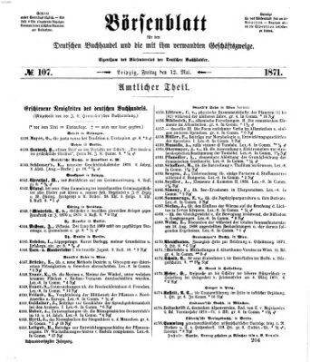 Börsenblatt für den deutschen Buchhandel Freitag 12. Mai 1871