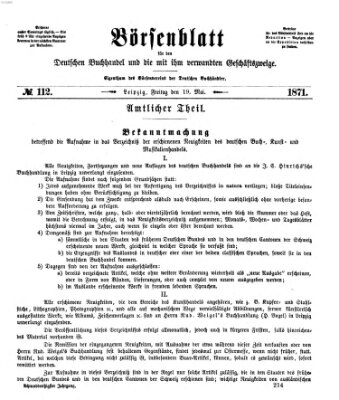 Börsenblatt für den deutschen Buchhandel Freitag 19. Mai 1871