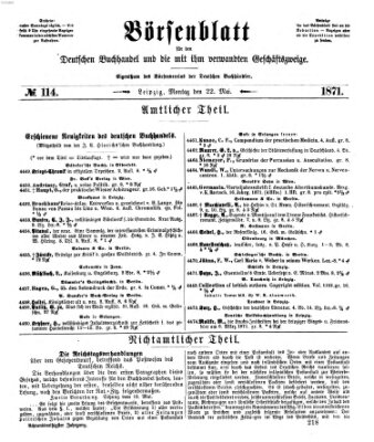 Börsenblatt für den deutschen Buchhandel Montag 22. Mai 1871