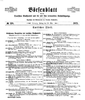 Börsenblatt für den deutschen Buchhandel Freitag 26. Mai 1871