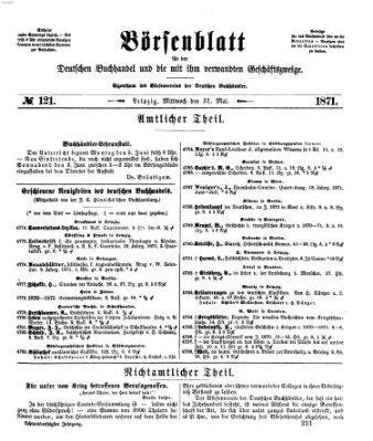 Börsenblatt für den deutschen Buchhandel Mittwoch 31. Mai 1871