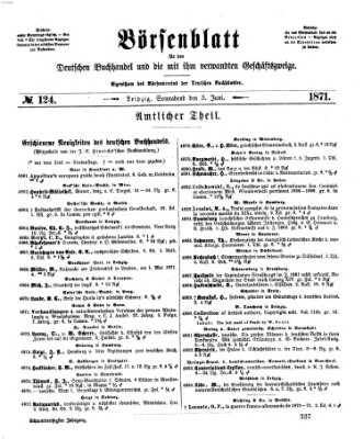 Börsenblatt für den deutschen Buchhandel Samstag 3. Juni 1871