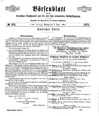 Börsenblatt für den deutschen Buchhandel Montag 5. Juni 1871