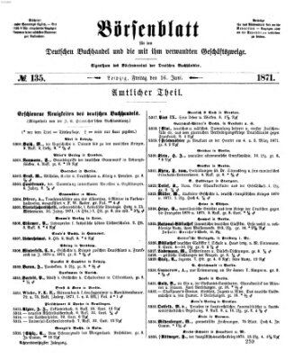 Börsenblatt für den deutschen Buchhandel Freitag 16. Juni 1871