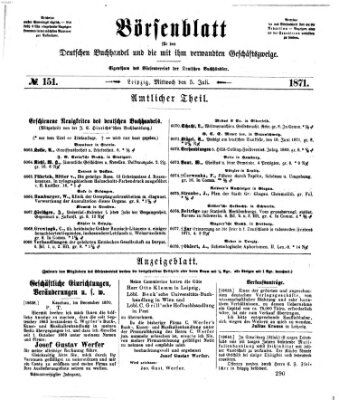 Börsenblatt für den deutschen Buchhandel Mittwoch 5. Juli 1871