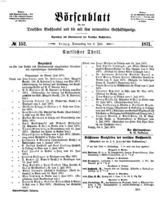 Börsenblatt für den deutschen Buchhandel Donnerstag 6. Juli 1871