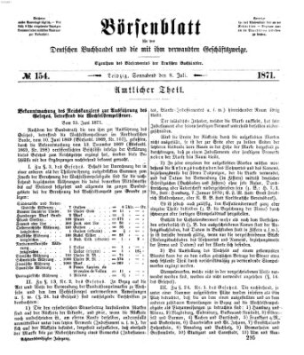 Börsenblatt für den deutschen Buchhandel Samstag 8. Juli 1871