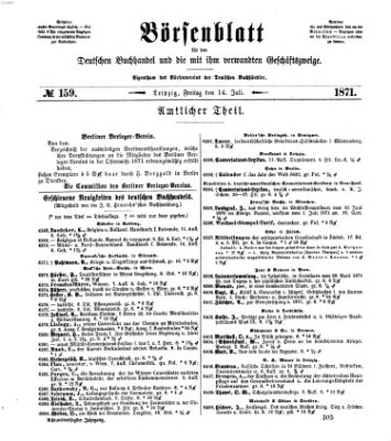 Börsenblatt für den deutschen Buchhandel Freitag 14. Juli 1871