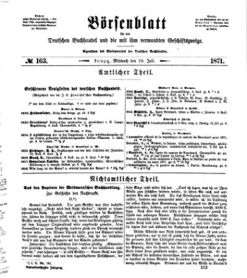 Börsenblatt für den deutschen Buchhandel Mittwoch 19. Juli 1871