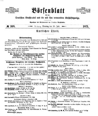 Börsenblatt für den deutschen Buchhandel Dienstag 25. Juli 1871