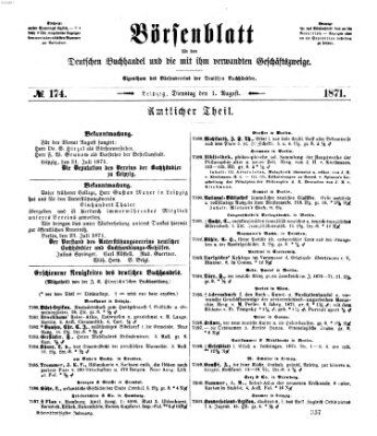 Börsenblatt für den deutschen Buchhandel Dienstag 1. August 1871