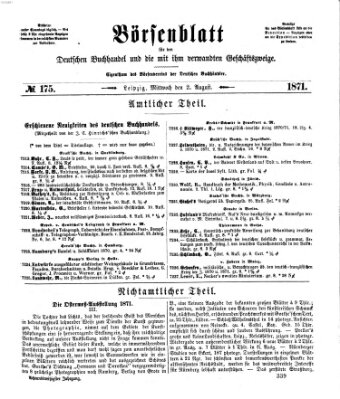 Börsenblatt für den deutschen Buchhandel Mittwoch 2. August 1871