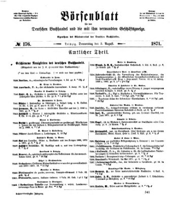 Börsenblatt für den deutschen Buchhandel Donnerstag 3. August 1871