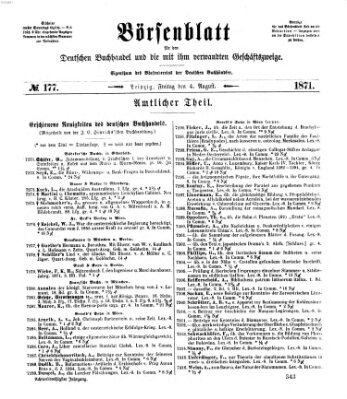 Börsenblatt für den deutschen Buchhandel Freitag 4. August 1871