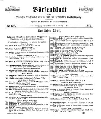 Börsenblatt für den deutschen Buchhandel Samstag 5. August 1871