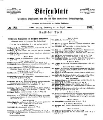 Börsenblatt für den deutschen Buchhandel Donnerstag 10. August 1871