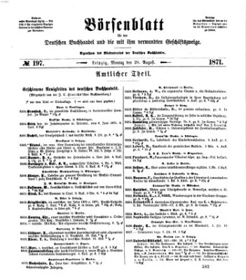 Börsenblatt für den deutschen Buchhandel Montag 28. August 1871