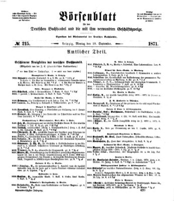 Börsenblatt für den deutschen Buchhandel Montag 18. September 1871