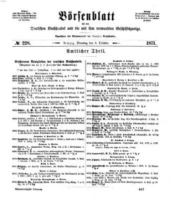 Börsenblatt für den deutschen Buchhandel Dienstag 3. Oktober 1871