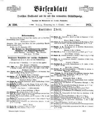 Börsenblatt für den deutschen Buchhandel Donnerstag 5. Oktober 1871